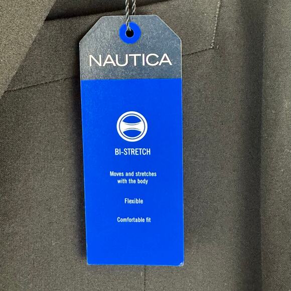 NAUTICA‎ MODERN FIT BI-STRETCH TWO BUTTON BLAZER IN BLACK NWT MEN'S SIZE 40R - Picture 8 of 13